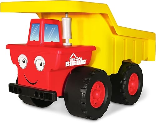 Miniatura 5 de Camión volquete | Hecho de 100% plástico reciclado | 11.25 pulgadas de largo x 6.5 pulgadas de ancho x 7.25 pulgadas de alto | Rojo y amarillo | A