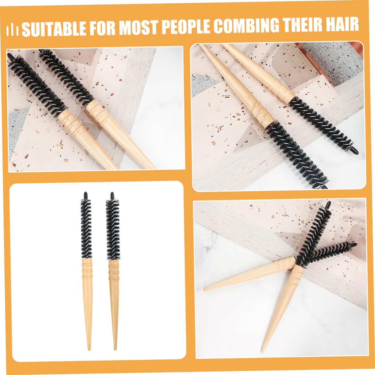 10 Piezas Peine De Madera Esponjosa Cepillo De Pelo De Los Hombres Cepillo De Madera Redondo Cepillo De Pelo De Cepillo De Pelo De Viaje Cepillo De Pelo Antiestático Beavorty