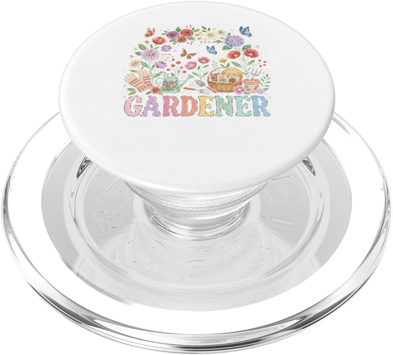 Watercolor Gardener Floral Garden Tools Design PopSockets PopGrip for MagSafe