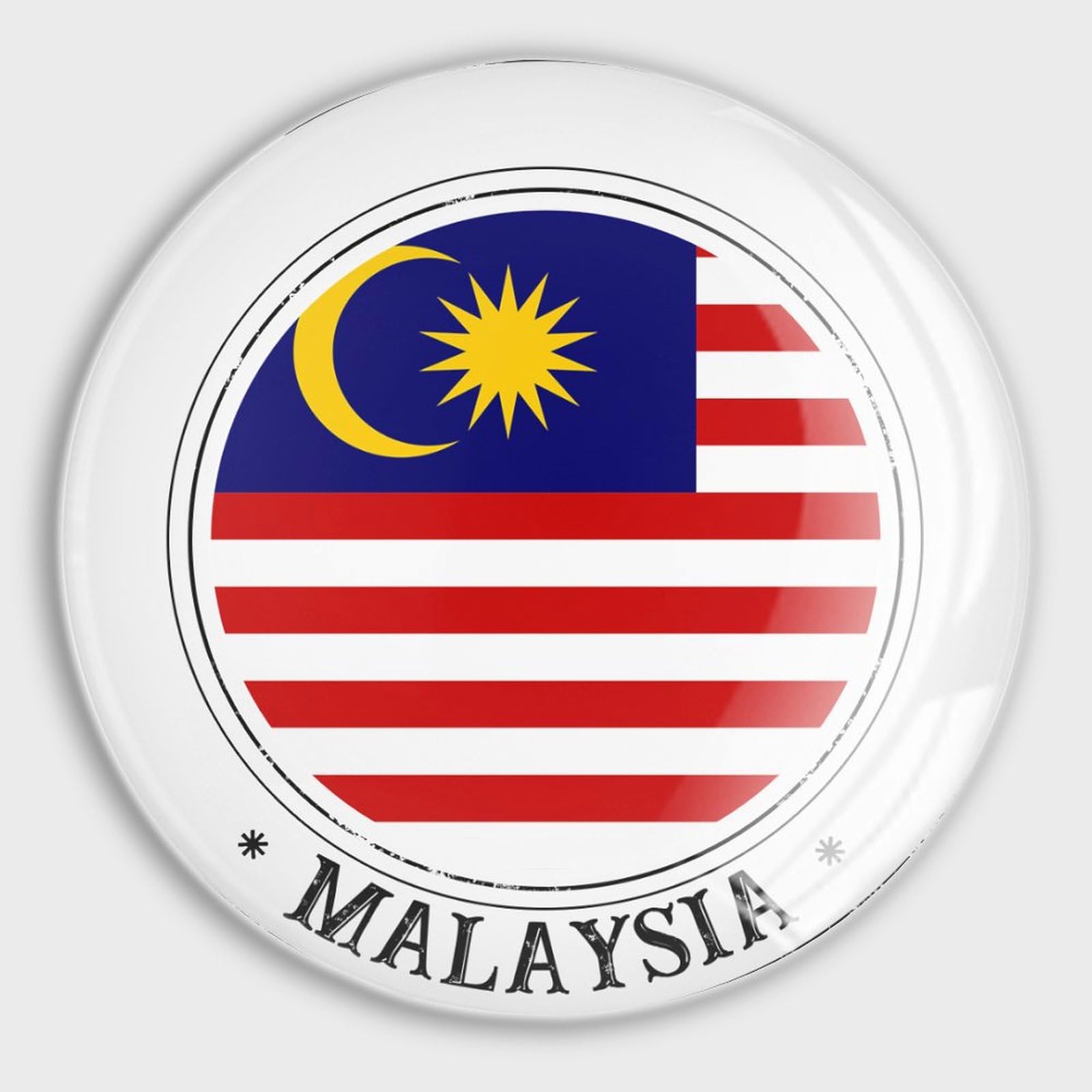 Luijorgy Malaysia National Flags Decorative Magnets Refrigerator Flags Fridge Magnets Round Whiteboard Magnets Glass Refrigerator Magnets For Billboard Office Blackboard Kitchen Home