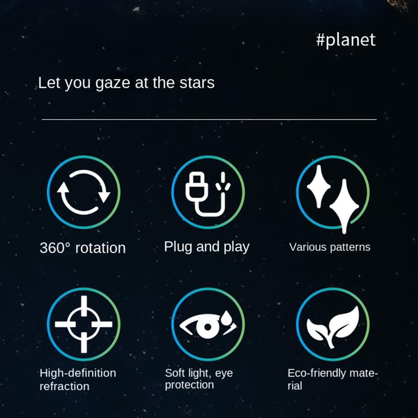 Galaxy projektor lampka nocna USB seria astronomiczna lampa samochodowa