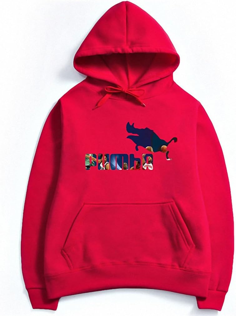 Pumba Black Hooded Sweatshirt with Hoodies Men in Mens Leisure Hoodies and Sweatshirts M-3xl red Y3 XXXL