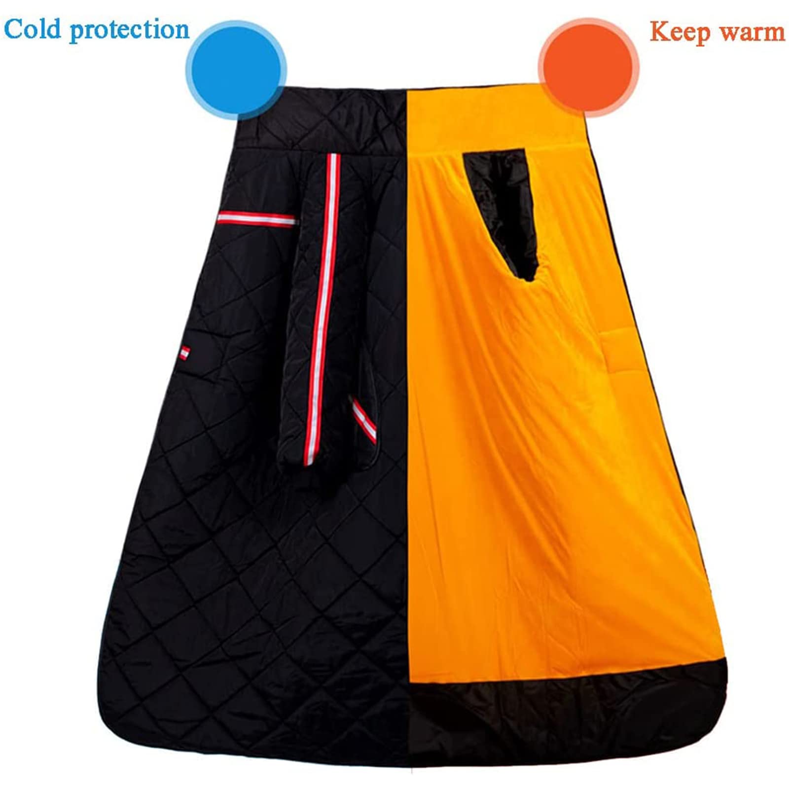 TEMKIN Manta para Silla de Ruedas Ropa Abrigada Invierno a Prueba de Viento e Impermeable de la Cabeza a los pies para sillas de Ruedas, Motocicletas y Bicicletas,Negro,L