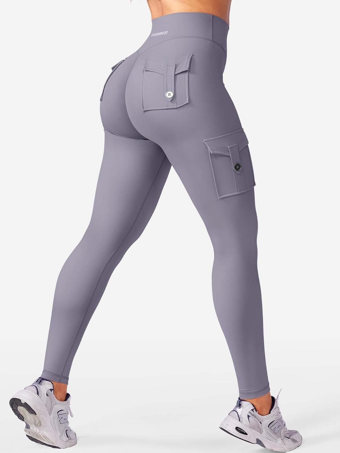 YEOREO CoreFlex Workout Cargo Leggings with Pockets for Women Hidden Scrunch Butt Lifting Leggings Gym Yoga Pants - Image 4
