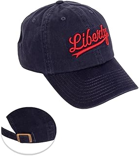 Liberty University Baseball Hat LU Flames Brimmed Embroidered Hats Cap Adjustable Cloth Strap Adult (Style D) Blue