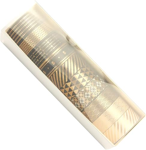 Cinta Washi de enmascaramiento de 0.591 in x 16.4 ft, cinta de lámina dorada para arte, manualidades, diario, tarjeta de felicitación, álbum de