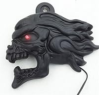 Vista 6 de HTTMT MT246-009-A- Cubierta negra para bocina de cabeza de viento de Ghost Head Compatible con Harley-Davidson de 1992 en adelante con montaje