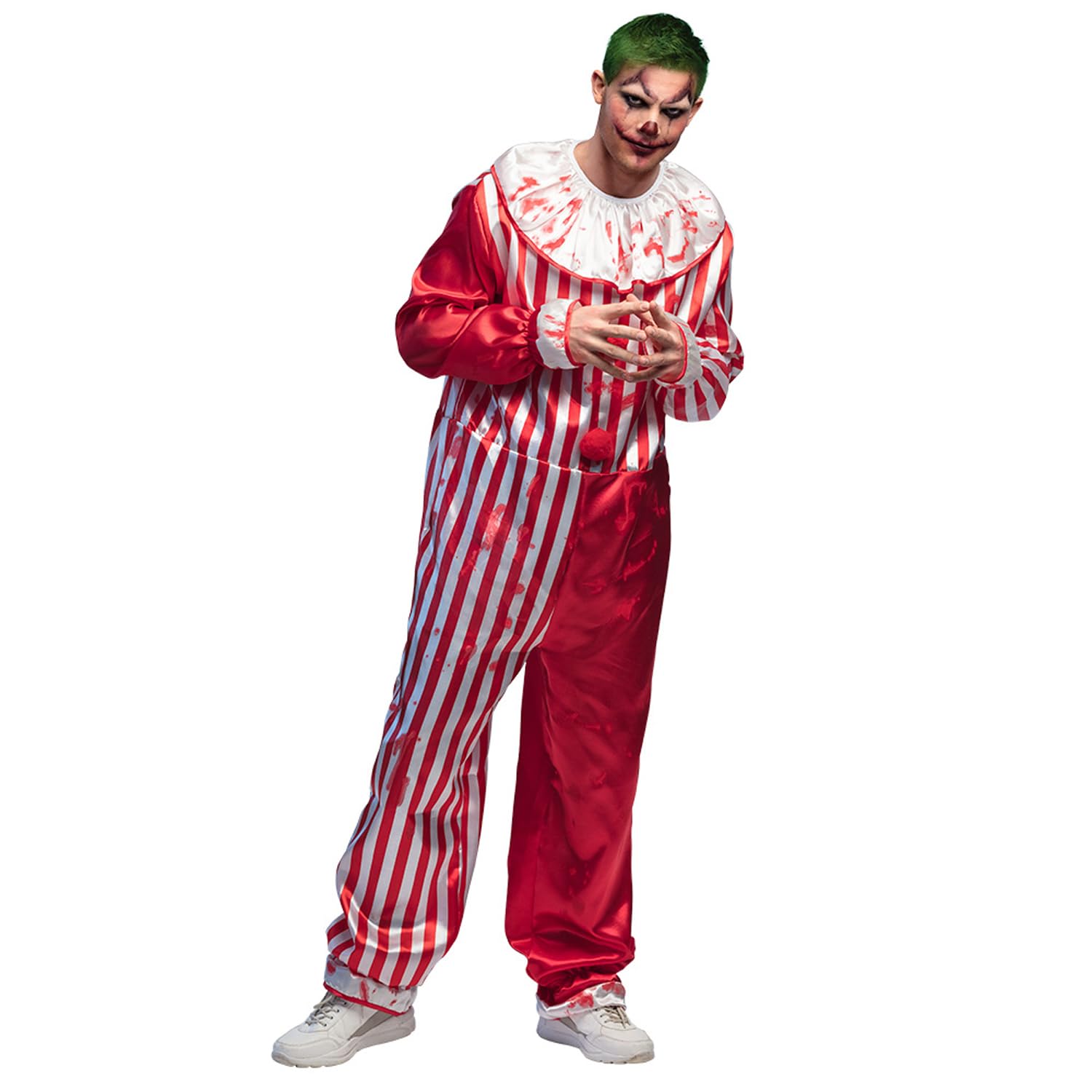 Boland 79218 Adult Costume Killer Clown, Striped, Multicolour, 50-52