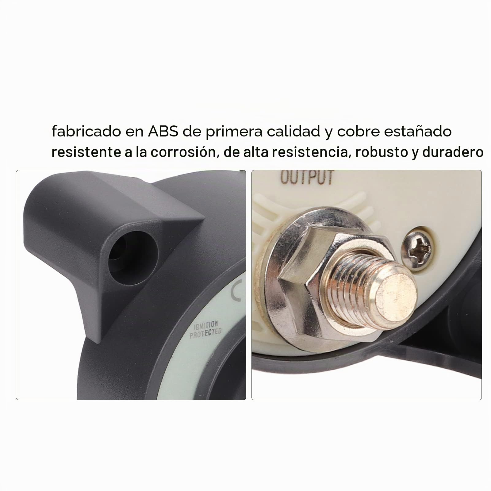 Interruptor de Desconexión de Batería Marina de 500A, Interruptor de Corte de Desconexión del Aislador de Batería de 4 Posiciones para Barco RV