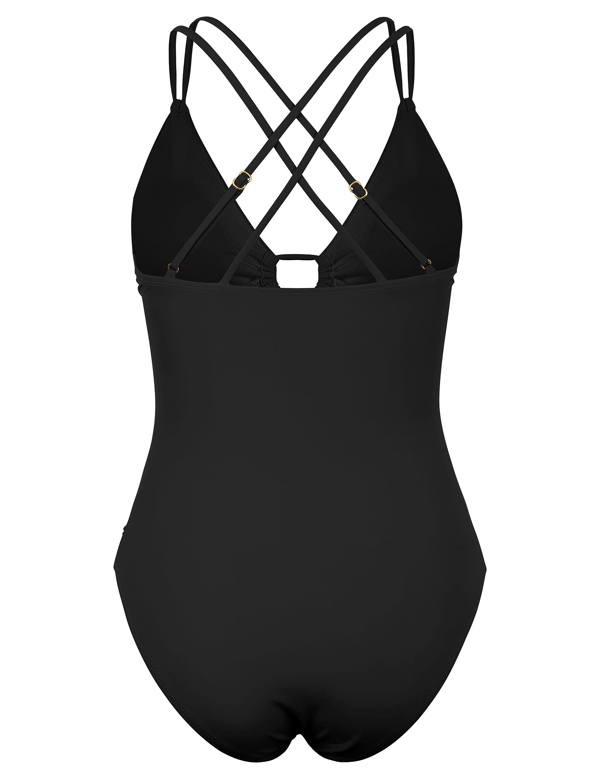 Hilor Maillot de bain une pièce à armatures pour femme - Col en V plongeant - Monokini