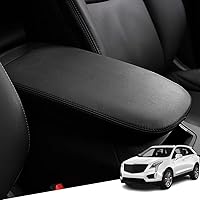 Vista 10 de Funda de cuero para consola central, funda protectora para reposabrazos, accesorios (negro con costuras blancas) para Mazda CX-5/CX5 2017 2018 2019