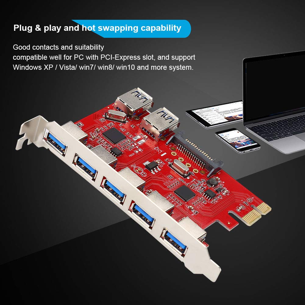 CCYLEZ Scheda di espansione da PCI a USB, Adattatore per Scheda di Estensione da PCI a USB, ultraveloce, ad Alta capacità, Adattatore per Scheda di espansione, velocità di trasferimento Dati Fino