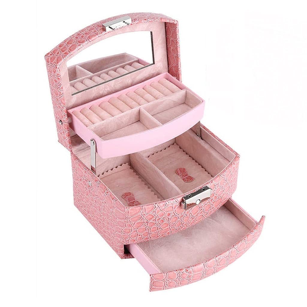 Joyero clásico Retro, Embalaje portátil, Organizador de Maquillaje, Almacenamiento, contenedor automático, Cesta de cosméticos para Mujer, Regalo para Mujer