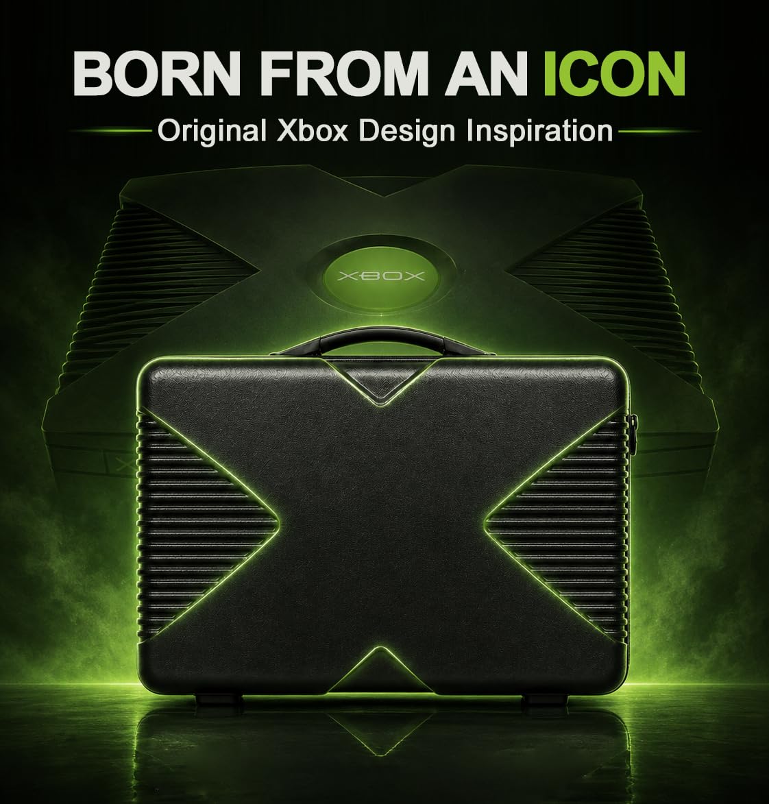 Étui de transport pour Xbox Series X, compatible avec console/manettes/casque/jeux et autres accessoires - Étui de protection avec coque rigide et mousse personnalisée pour le rangement (style Xbox
