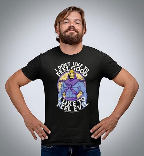 Miniatura 3 de Camiseta de manga corta para adulto con texto en inglés "Masters of The Universe Sci-Fi 80s Skeletor I Like to Feel Evil"