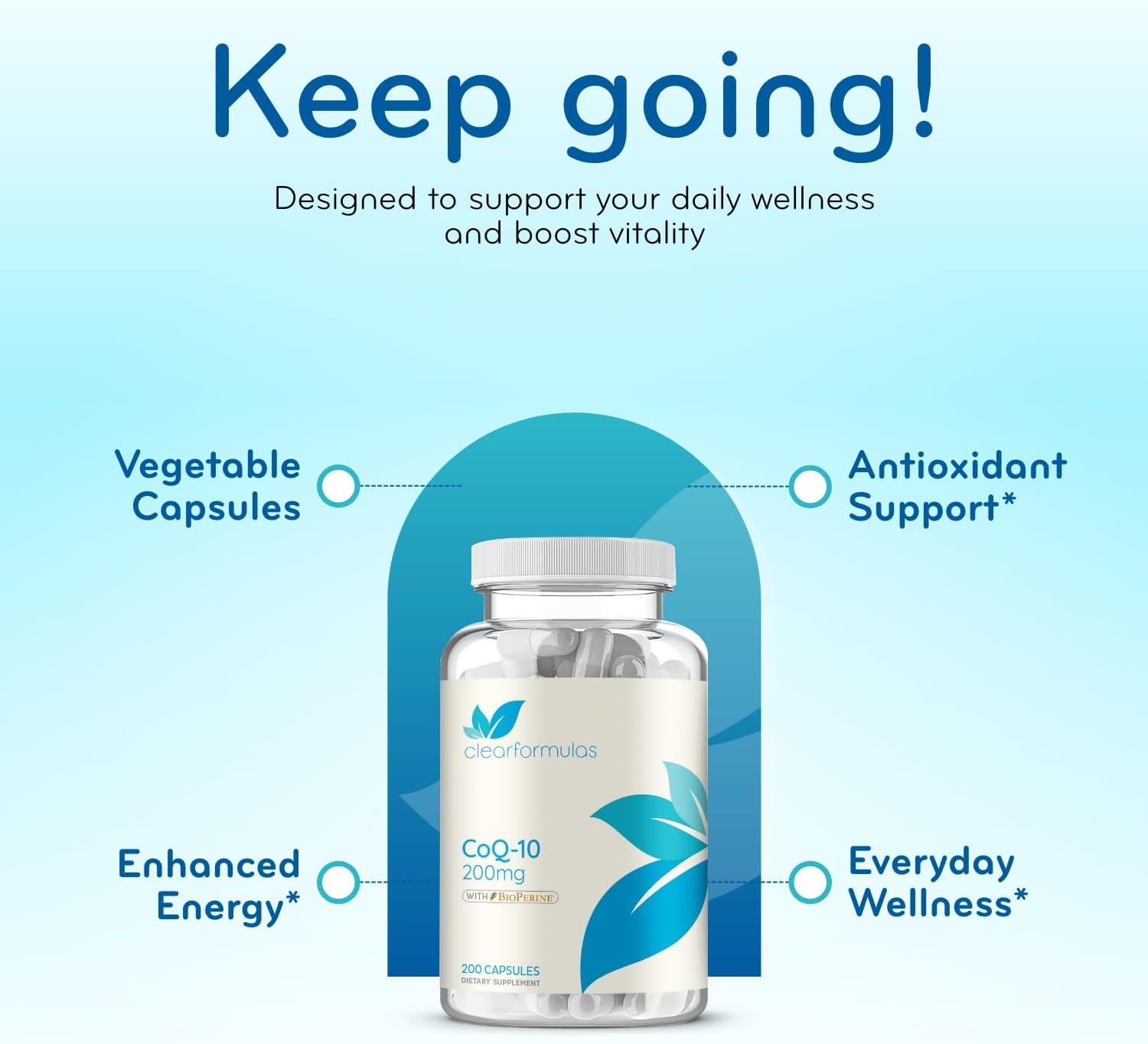 CoQ10 200mg with BioPerine - Enhanced Absorption Coenzyme Q10 200mg Potent Antioxidant for Heart Energy and Aging Support - High Stability CoQ10 Ubiquinone Caps - Made in a cGMP US Lab (200 Servings)