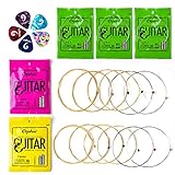 Vangoa Phosphor Bronze 75/25 Acoustic Guitar Strings Set- 3 Extra Light 012-0.30+ (1 Pack) Medium 12-53 + (1 Pack) Normal Light 11-52 + 5 Assorted Picks
