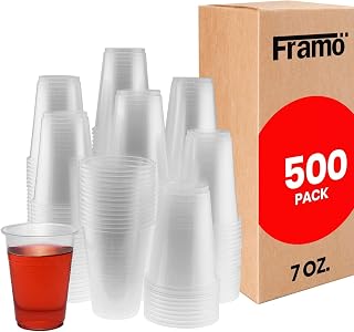 7 Oz Clear Disposable Plastic Cups, for Any Occasion, Ice Tea, Juice, Soda, and Coffee Glasses for Party, Picnic, BBQ, Travel, and Events (500 Pack)
