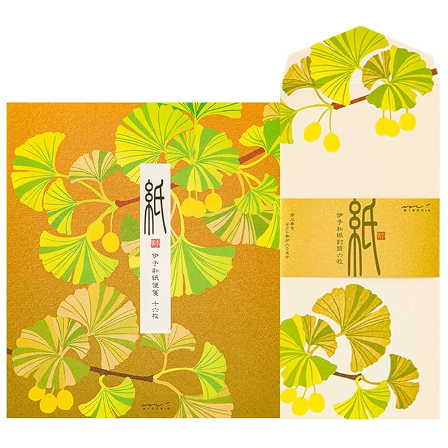 Amazon.co.jp: レターセット 秋柄 シルク いちょうと銀杏柄 2柄