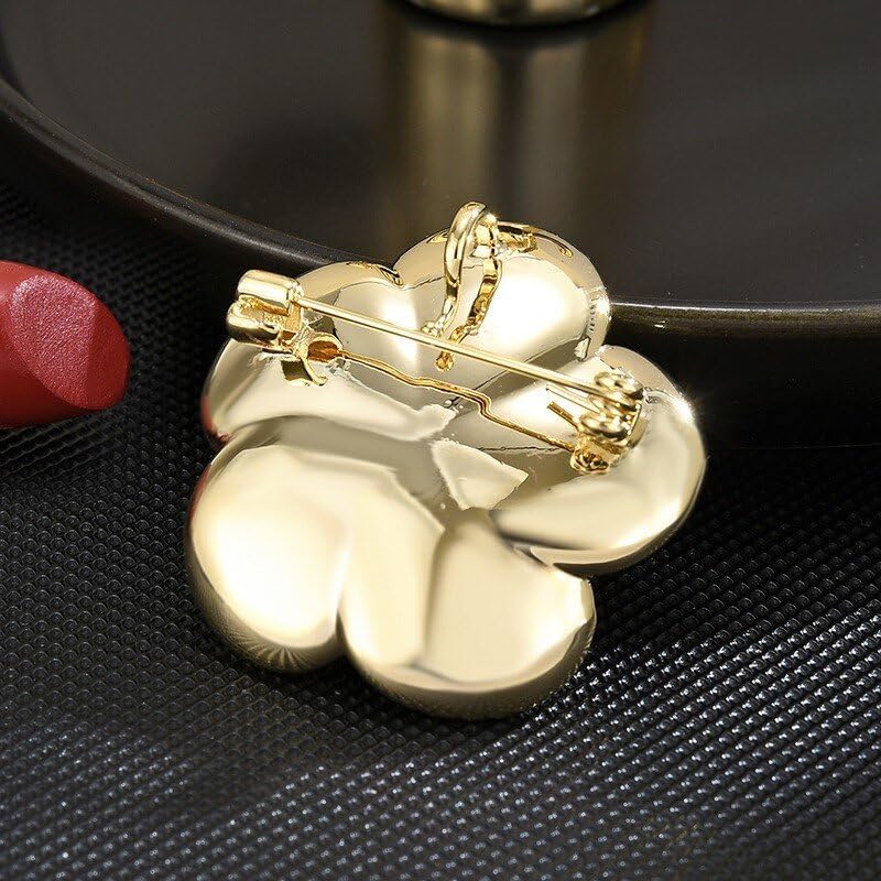 Flower Brooch Pin - Rhinestone Flower Pin 18k Gold Plated - Thanksgiving Day, Birthday, Wedding Gifts for Mom, Wife - Image 5