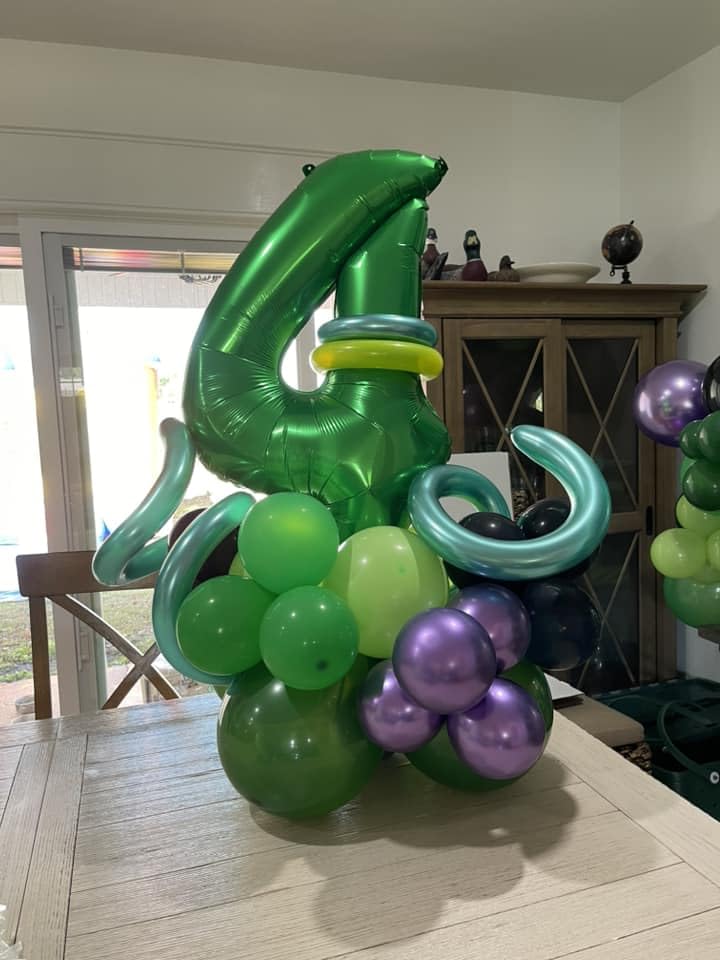Image of Dark Green Number 4 Balloon 40 Inch, 4th Birthday Party Decorations, Giant 4 Foil Balloon for Party Supplies