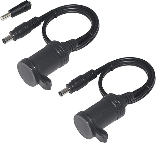 Miniatura 1 de Paquete de 2 Encendedor de cigarrillos a DC 0.217 in x 0.083 in Adaptador Jack -12V DC hembra enchufe a 0.217 in x 0.083 in macho barril enchufe