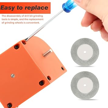 Drill Bits Grinding Sharpener, Multipurpose Universal Drill Bit Sharpener Tool with 4 Grinding Wheels for All Bits (5/64''- 5/8''), Compact Electric Drills for DIY Polishing Sharpening Tool