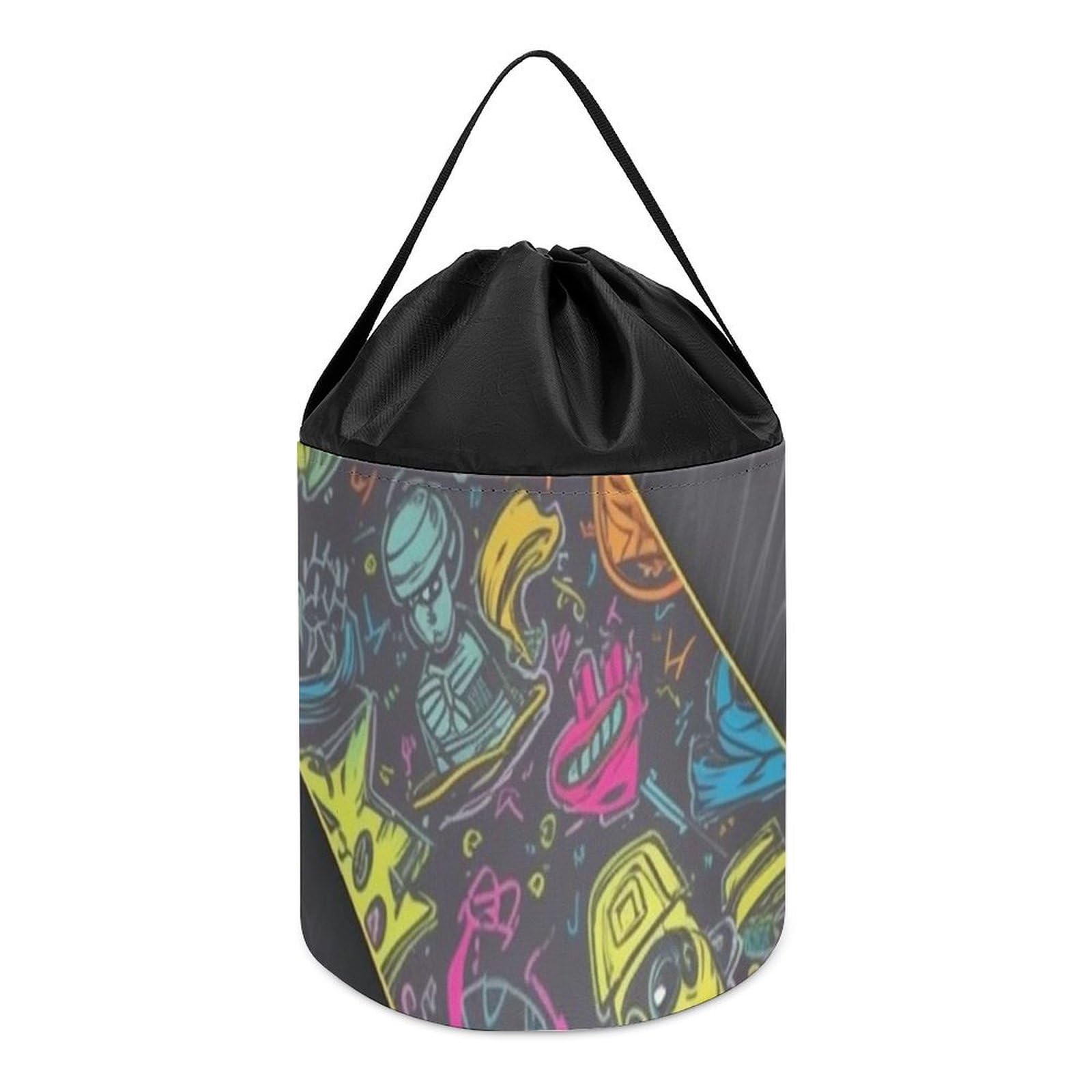 NTVOWPZO Halloween Candy Bucket Graffiti Skateboard Trick Or Treat Bags Halloween Candy Tote Bag with Handles Reusable Candy Baskets for Party Supplies Favors Gift Bags
