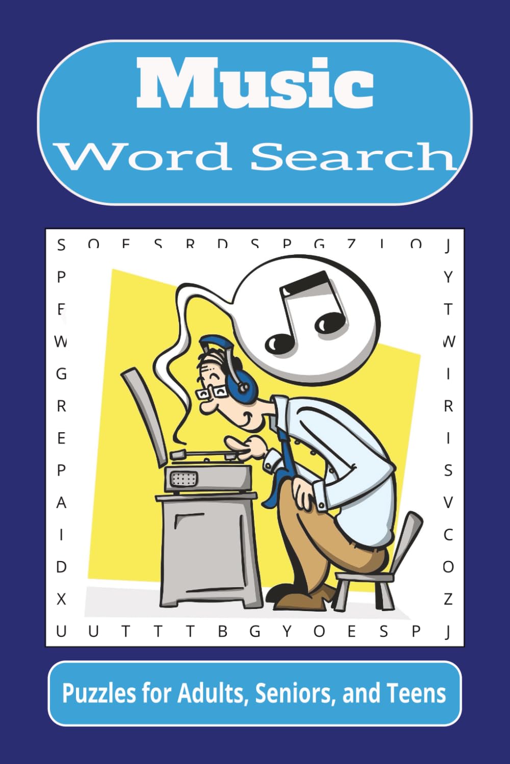 Music Word Search: Word searches with easy to read print about music, songs, instruments, and more