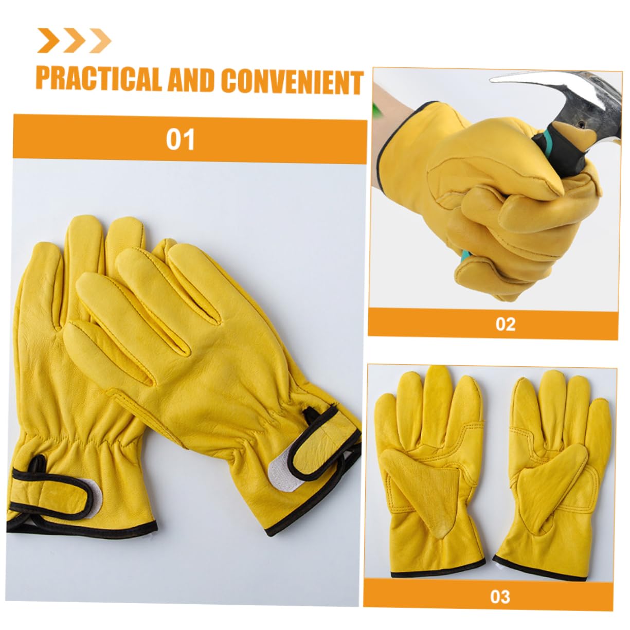 DOITOOL 5 Pares De Guantes De Ingeniería Guantes De Cuero Cálidos Para Hombres De Cuero Para Hombres Para El Trabajo De Cuero Aislados De
