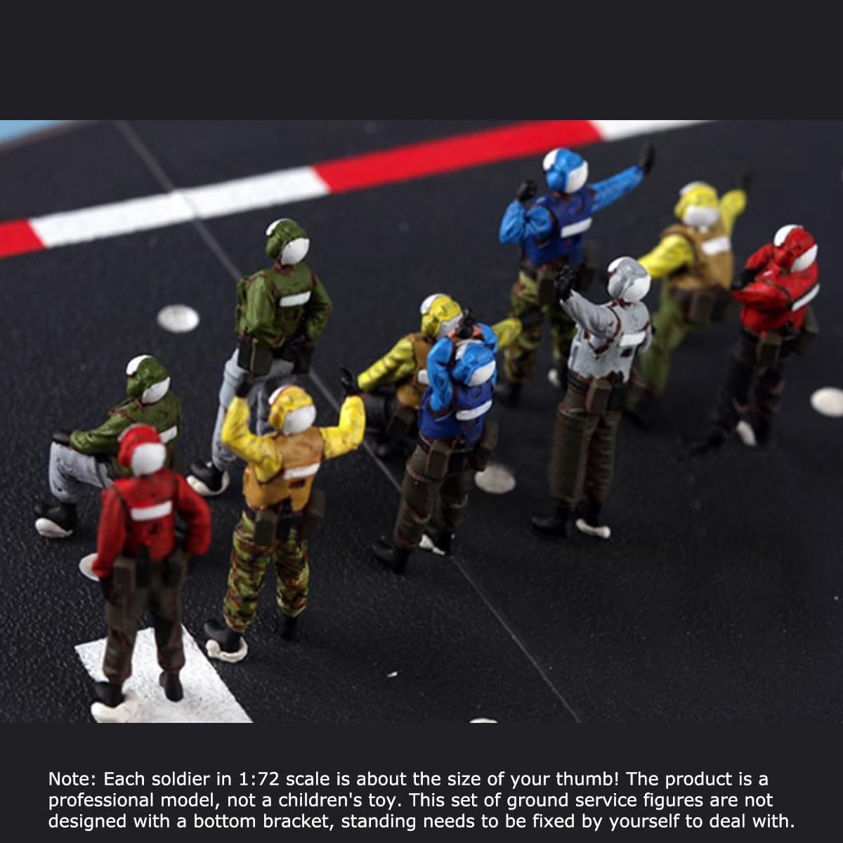 LootPop 1:72 Zestaw figurek z lotniskowca – 10 wstępnie pomalowanych modelarzy w pięciu różnych kolorach – udoskonalenie modelu pancernika – prezent wielkanocny dla kolekcjonerów