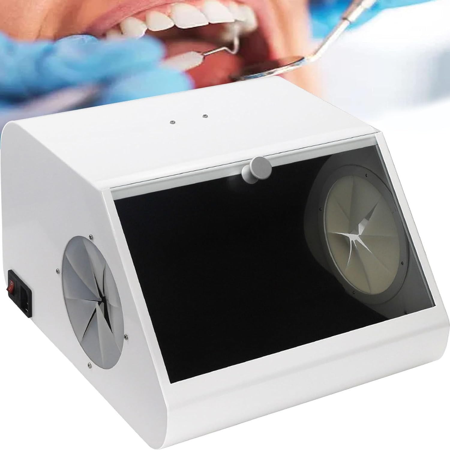 Scatola Antipolvere per Laboratorio Odontotecnico con Filtri, Aspiratore per Polvere di Protezione per Sabbiatura, Impedisce La Diffusione della Polvere,100-240 V
