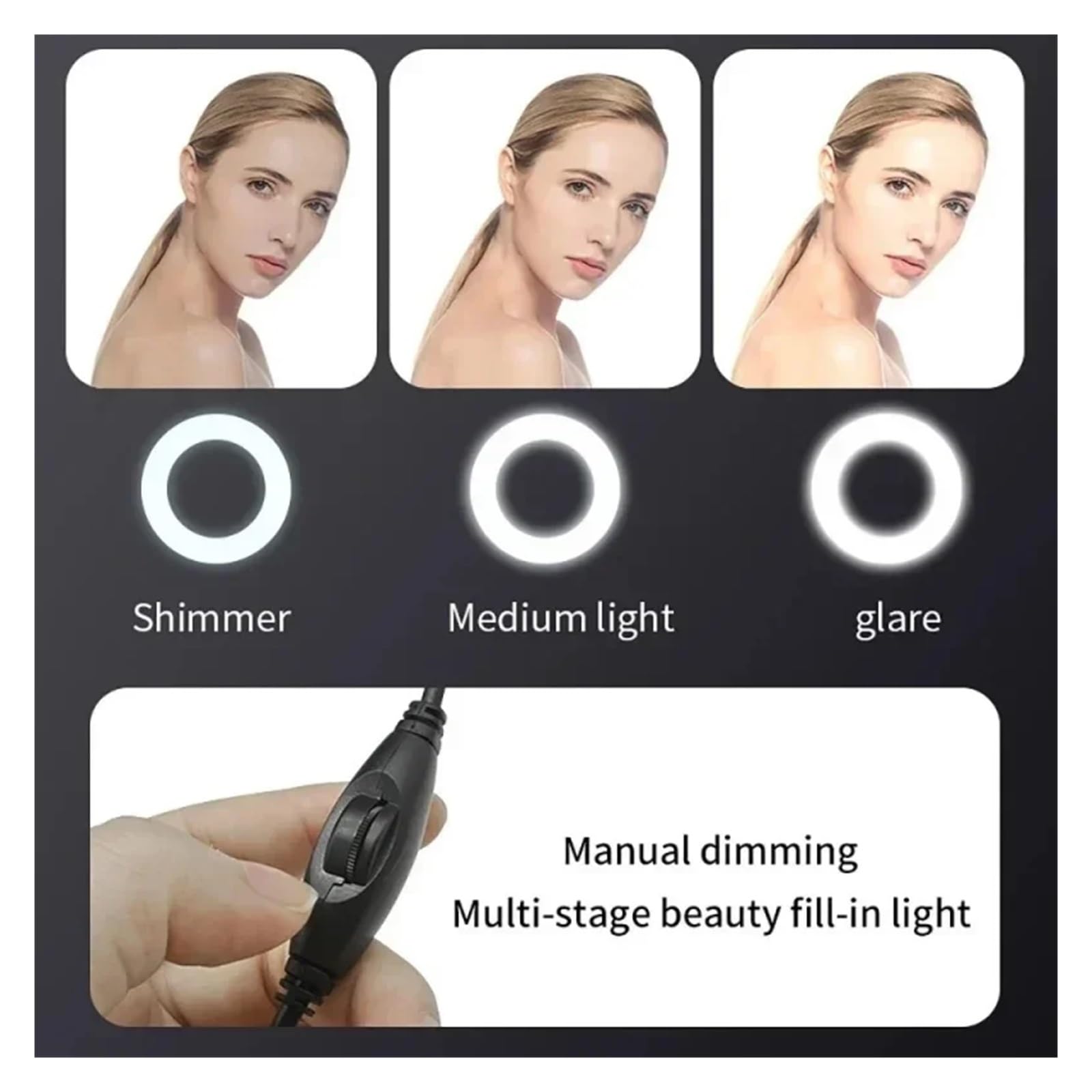 Webcam 4K Mini cámara Webcam Full HD con Anillo de luz de Relleno micrófono USB transmisión en Vivo(4K)