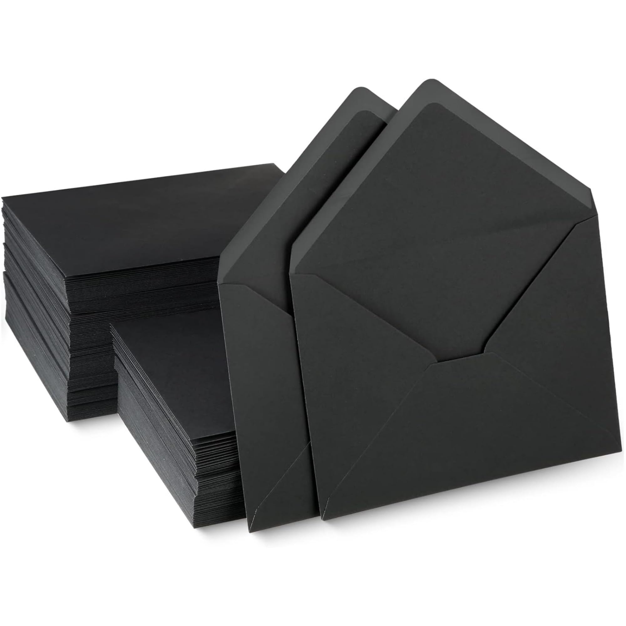 Hochzeitseinladungen Karte 50-100PCS Umschlag 5x7 Zoll Hochzeit Einladung Karte Druckbare Selbst Business Postkarten for Geburtstag Taufe(Black,100PCS)