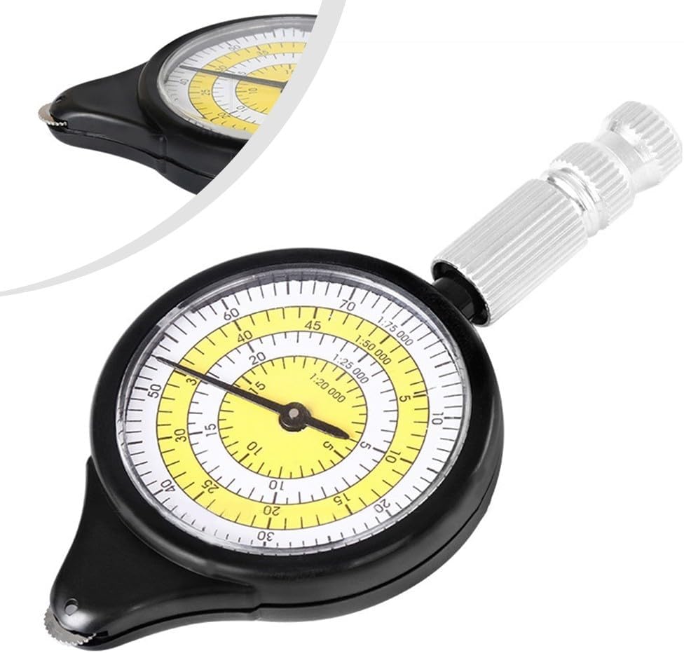 Measuring device with For compass curve meter for map distance, suitable for accurate measurement of curved routes and mileage distance