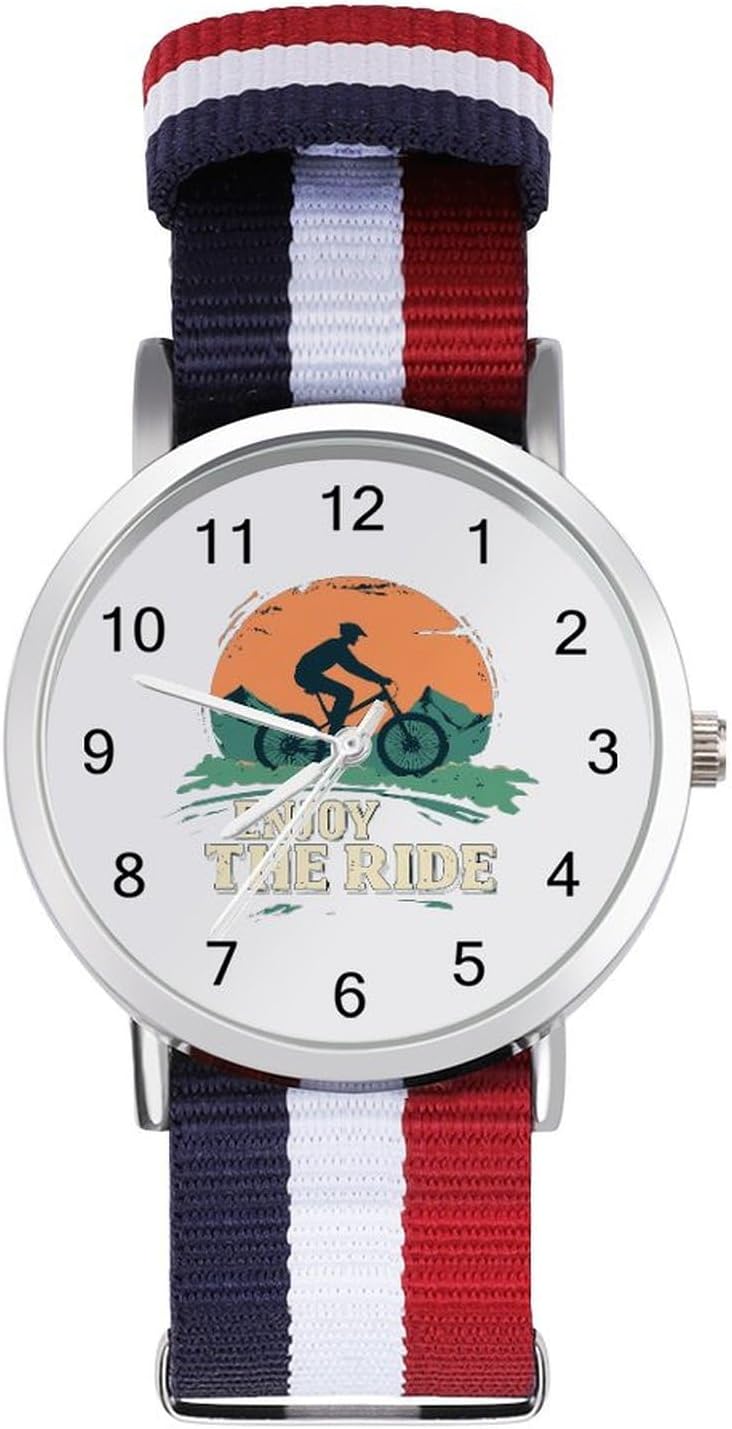 Vintage Cyclist Enjoy The Ride Bicycle Funny Wrist Watches for Men Women Fashion Graphic Watch for Work Workout