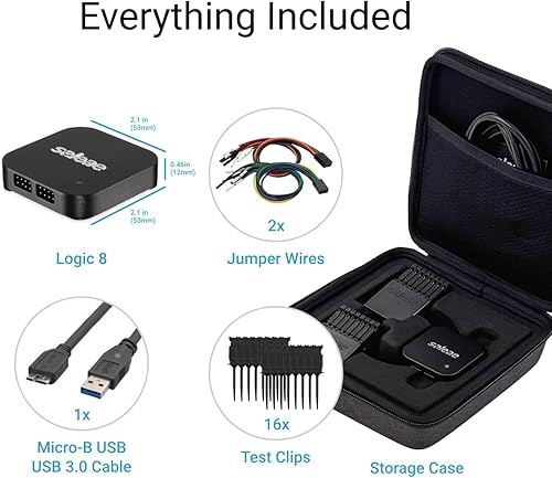 Miniatura 6 de Logic Pro 8 negro - Analizador lógico de 8 canales Saleae - Compatible con Windows Mac o Linux - Fácil de usar ultraportátil ahorra tiempo y