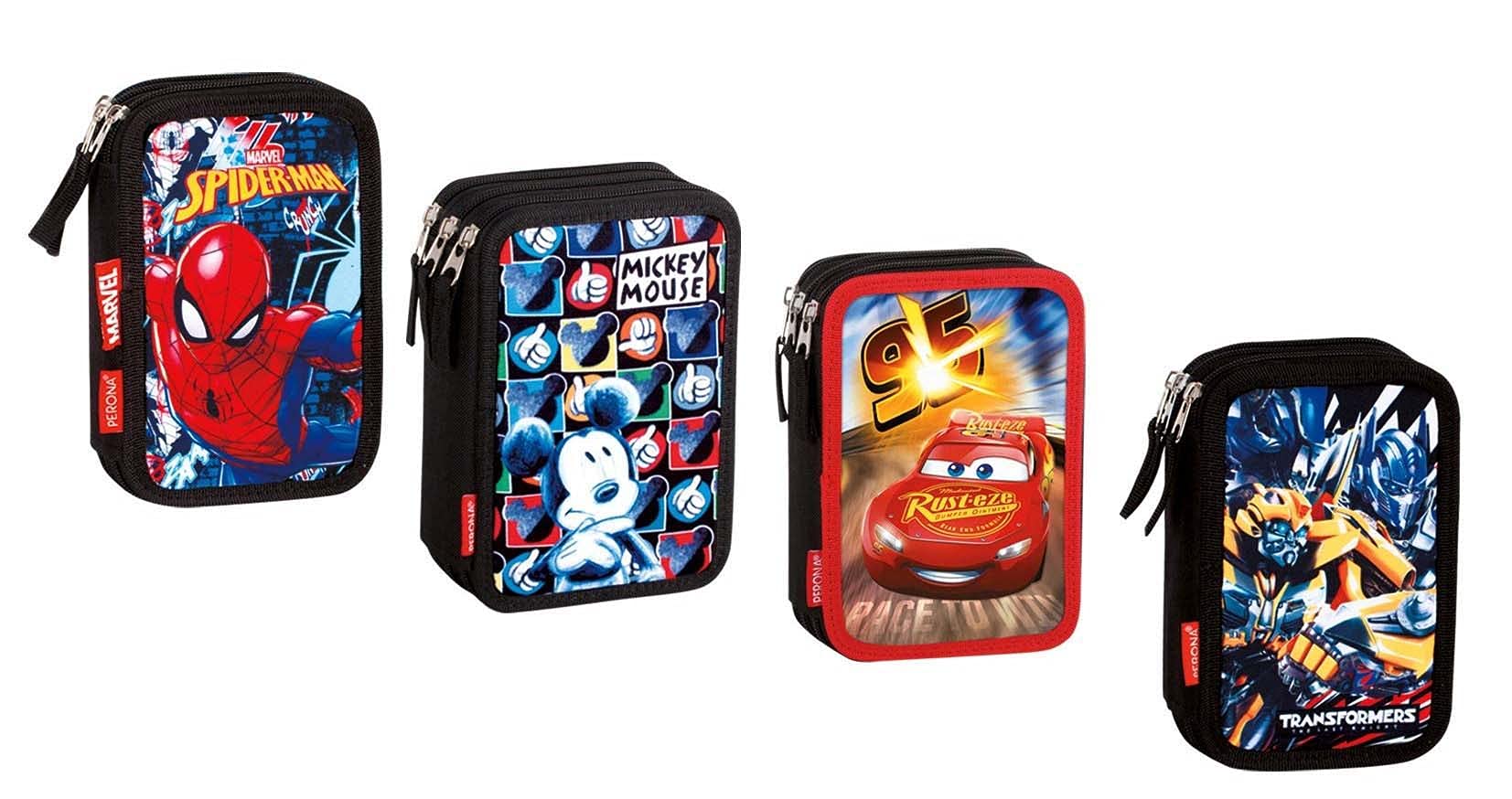 Montichelvo Montichelvo Disp.6 Triple Pencil Cases Assort. Boys Trousses, 22 cm, Multicolore (Multicolour)