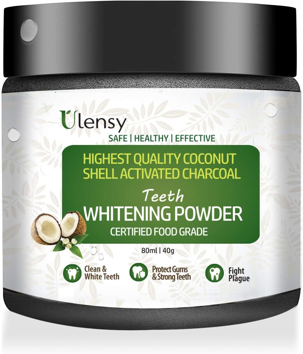 Upgraded Charcoal Teeth Whitening Powder, Higher Efficiency than Charcoal Toothpaste, Teeth Whitening Strips, Teeth Whitening Ges and Kits, Best Charcoal Teeth Whitening Powder for 2018