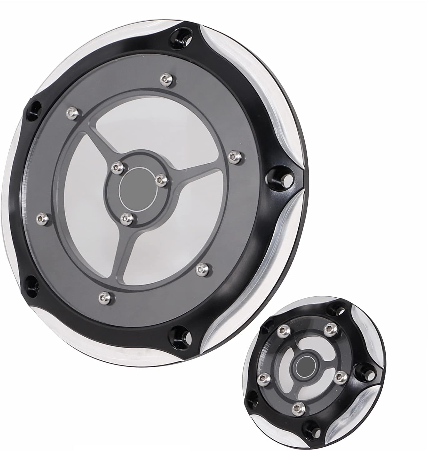 CNC Cut Clear Derby Timing Timer Cover for Harley Touring Electra Glide Road King Dyna Softail Heritage Fatboy 1999-2014 Engine Cover