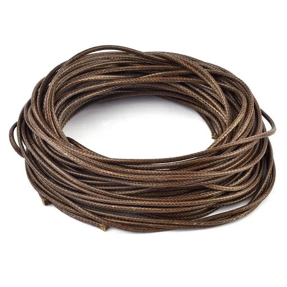 Embroidery thread, Cowhide Leather Rope String, Wax Cords Multicolor 1-3mm 5 Meters for DIY Jewelry Making Bracelet Necklace Craft Accessories(Brown,1mm 5m)