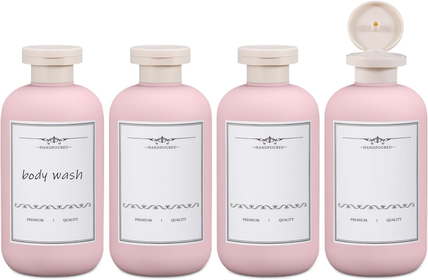 ASEVAT 10oz 4pack Refillable Travel Shampoo and Conditioner Bottles, Travel Size containers, Travel Bottle for toiletries, Squeeze Bottles with Flip Cap, Empty Plastic Leak Proof Travel Bottles