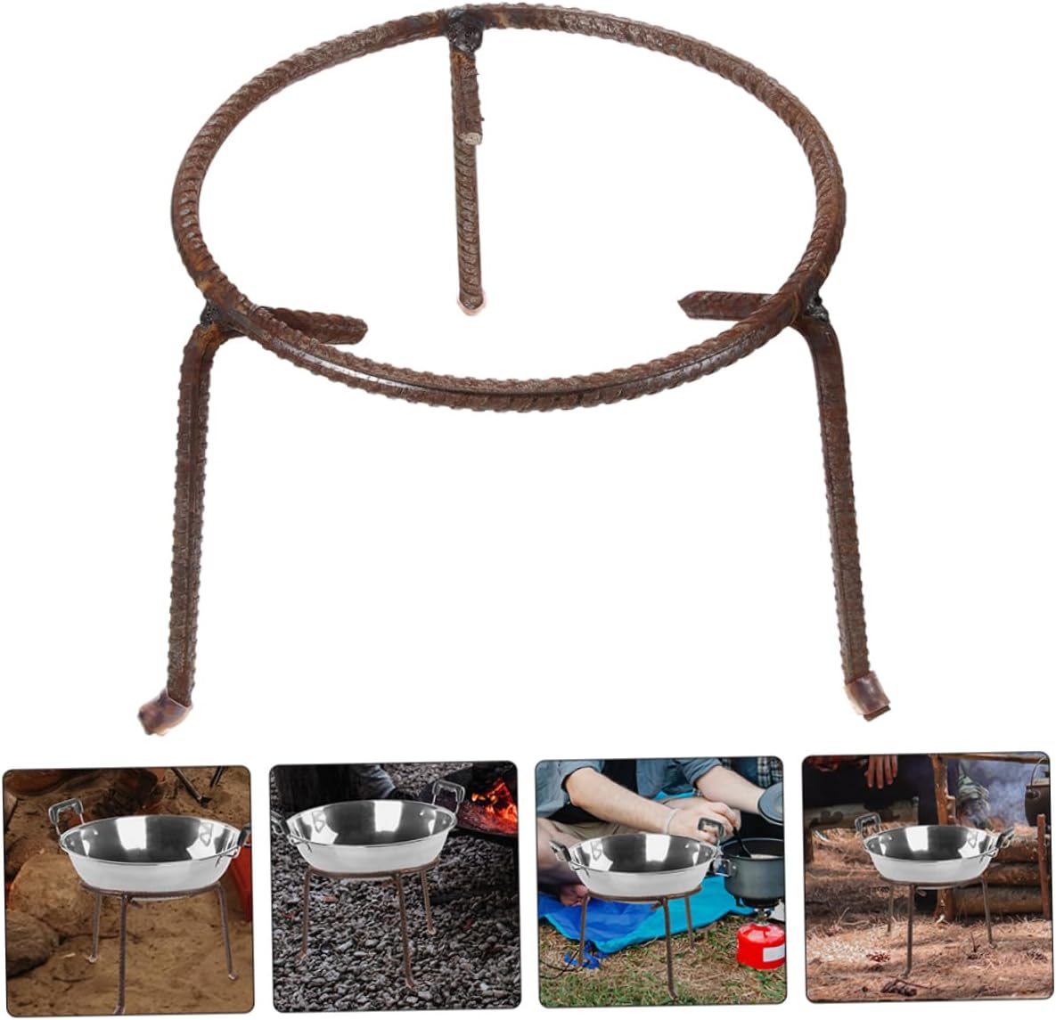 Household Stove Rack Wear-Resistant Multi-Function Wok Stand Portable Cooking Tripod for Outdoor Use for Fire Pits and Camping Adventures