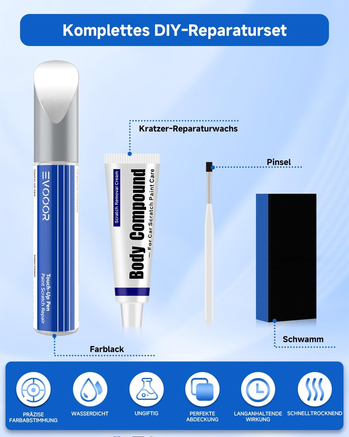 (L0K1) Oryxweiss Perl/Oryx White Perl Kit di ritocco della vernice dell'auto con rimozione dei graffi per Volkswagen/VW, riparazione dei graffi per l'auto, soluzione di riparazione rapida e semplice