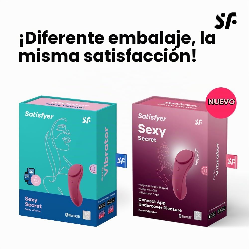 Satisfyer Sexy Secret Connect App Vibrador | Portátil silencioso y pequeño para estimular el Clítoris | Juguetes sexuales | Infinidad de Vibraciones eróticas | Juguetes eróticos para Pareja sexuales