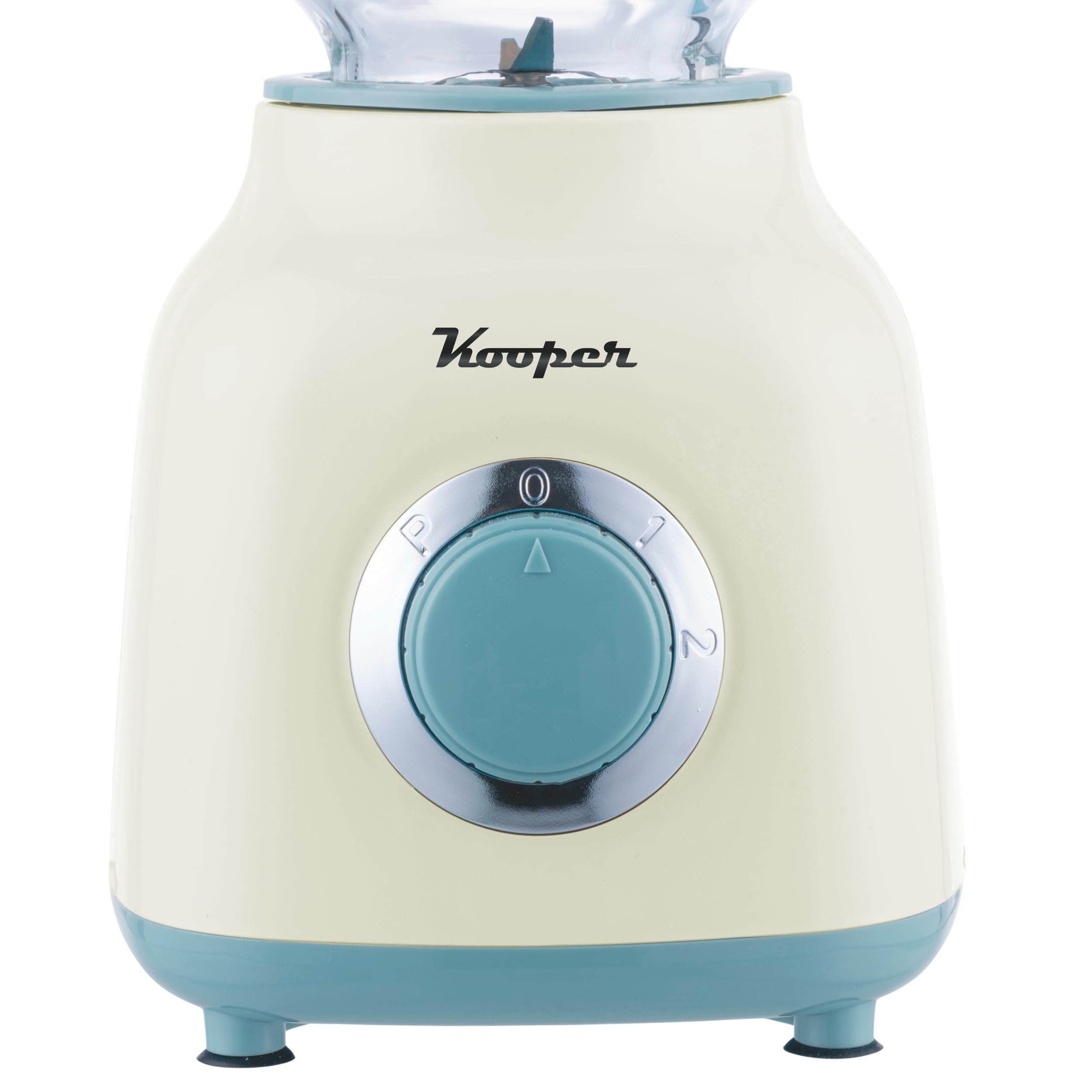 Frullatore elettrico avorio e azzurro, brocca graduata in vetro 1,5 L, lame in acciaio inox, 2 velocità 500 W, Kooper