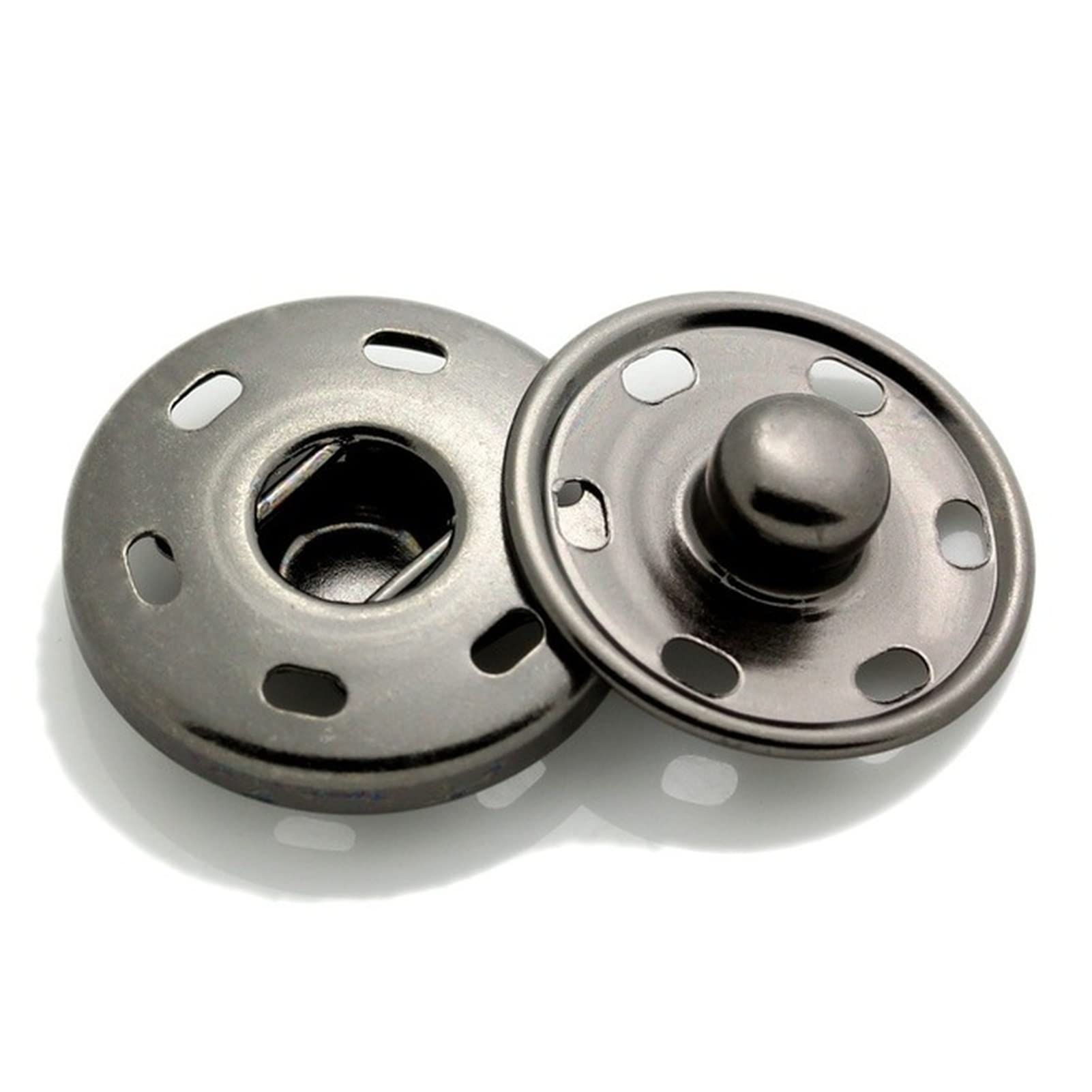 Botones, juego de 50 botones de presión de metal de 8 a 30 mm for álbumes de recortes, cierres a presión invisibles, botones for coser, accesorios for camisas y abrigos de niños(GunBlack,30mm-50Pcs)