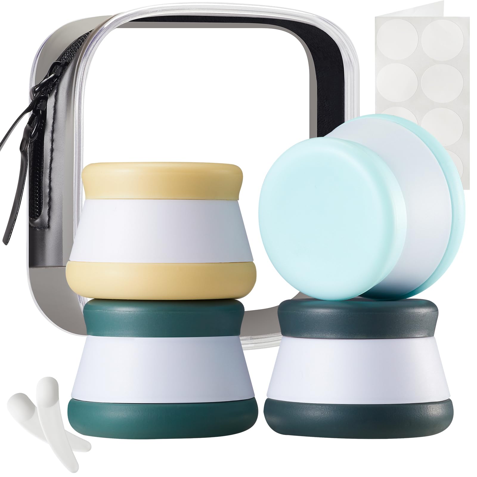 INSFIT 4 Pack Silicone Travel Containers, CAA Compliant 20ml Leakproof Toiletries Jars