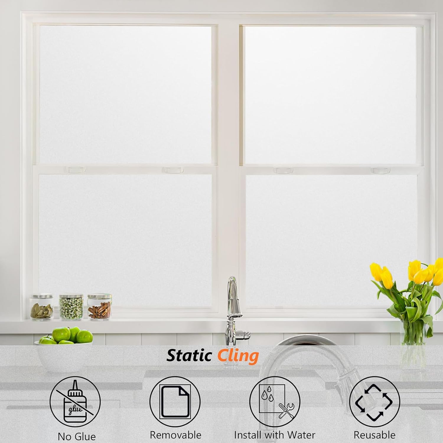 Pellicola oscurante per vetri Verde Giallo Bianco Pellicole per vetri Pellicola Adesiva pellicola vetro Vetri Statica Anti-UV controllo termico Staccabile Riflettente90x150cm/1 Pcs