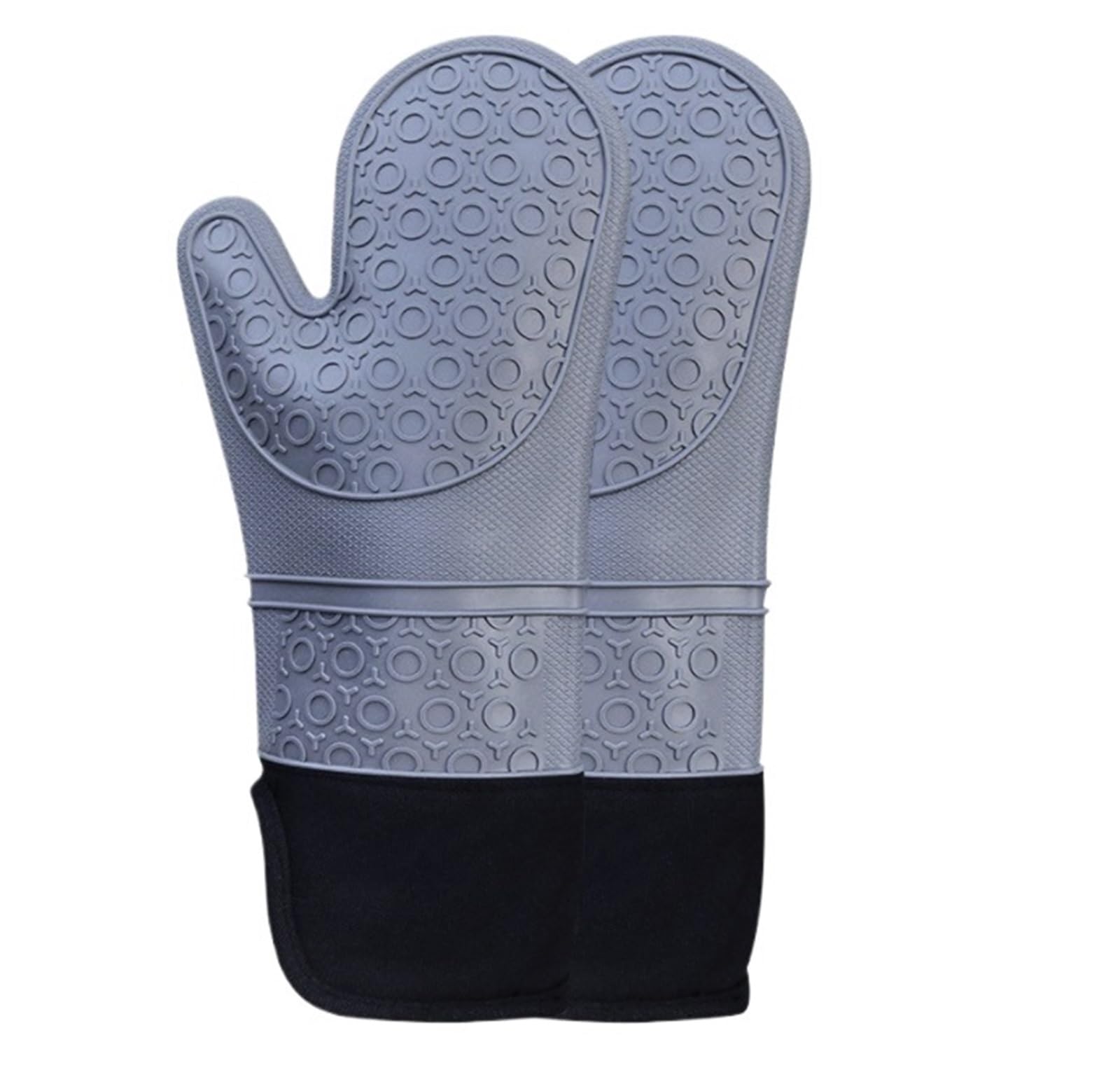 Gants De Cuisine pour La Cuisson Mitaines De Four en Silicone avec Doublure en Coton Épais Matelassé, Mitaines Douces for Micro-Ondes(G,153g)
